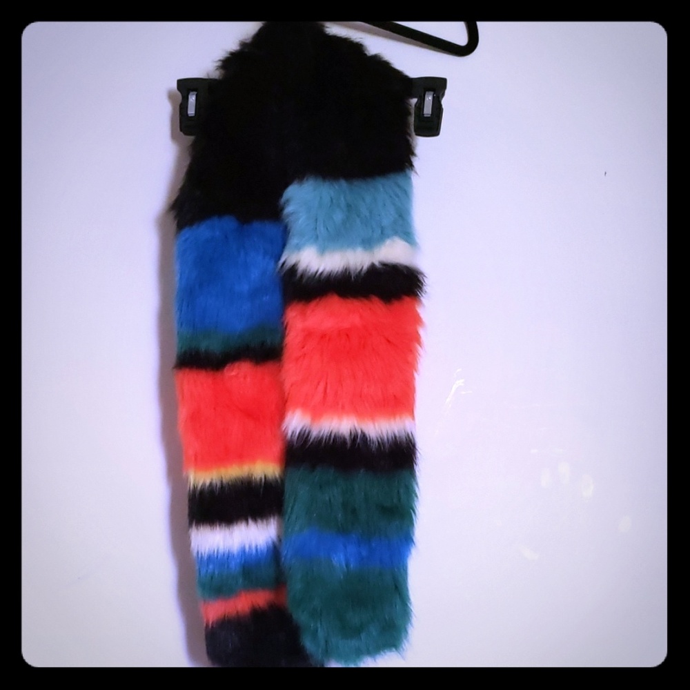 Colorful fluffy scarf